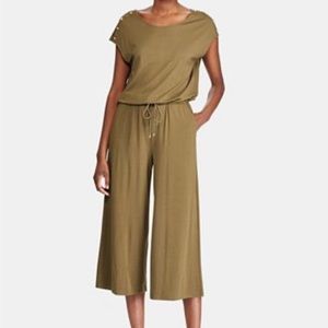 Ralph Lauren Plus Size, Button Shoulder Jumpsuit